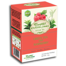 Frambuesa con sabor a té verde pirámide bolsa de té superior mezclas orgánicos y conformes de la UE (FTB1505)